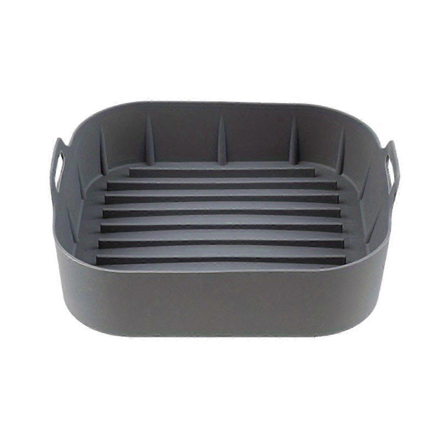 Silicone Air Fryer Baking Pan with Handles Non-Stick Reusable Square Airfryer Liners Basket for 4-6