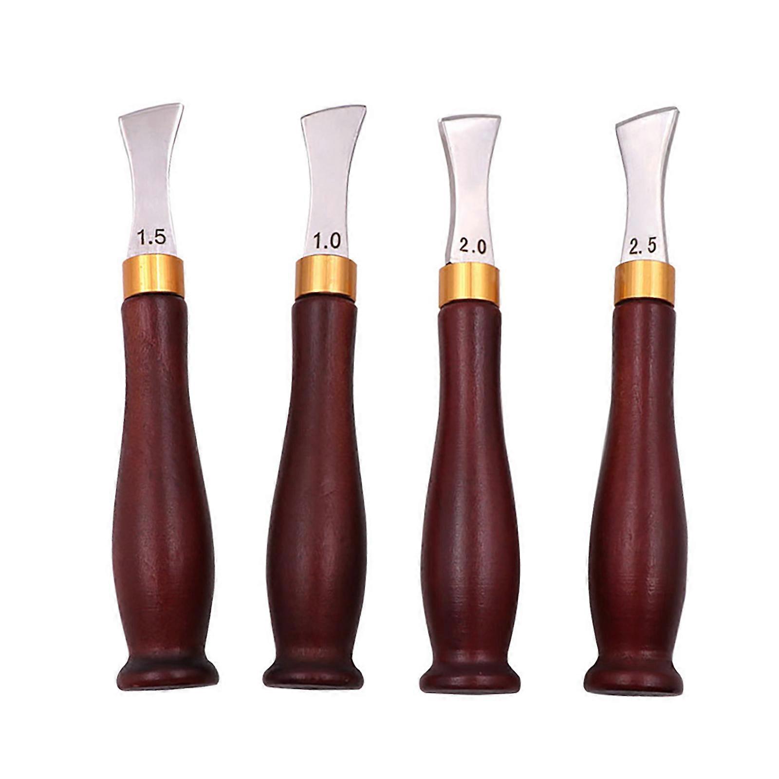 4 Pcs 1.0/1.5/2.0/2.5mm Leather Edges Creaser Leather Edges Tool Leather Edges Crafting Tool with Handle for Craft