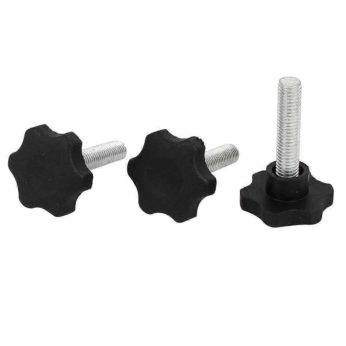 IIVVERR M10x40mm 60mm Long Plastic Star Head Screw Bolt Stud Clamping Knobs Grips 3pcs