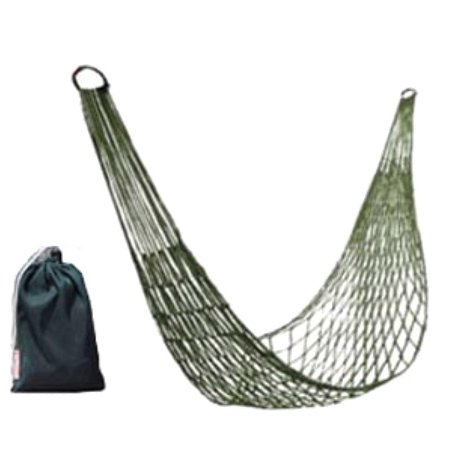 Single Person Mesh Hammock Thick Nylon Rope Camping Hammock Multifunctional Hammock Sleeping Net Bed Hammock for Hiking