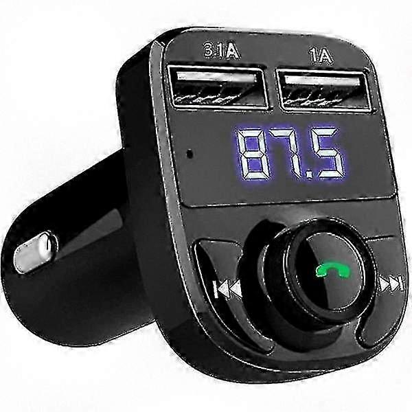 Bluetooth FM Transmitter X8 with Handsfree Functionality in Black Color Suitable for Various Devices