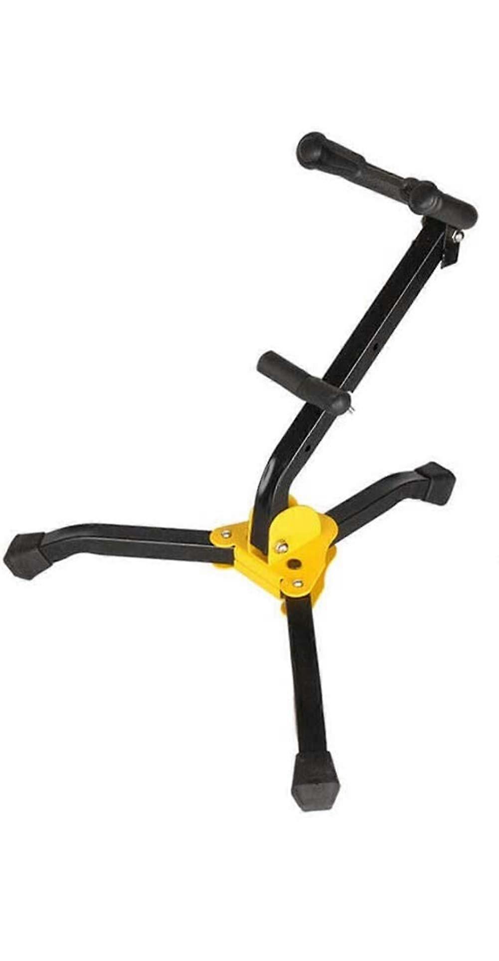 Foldable Saxophone Stand, Adjustable Alto/Tenor Sax Stand with Chain Lock, Tripod Saxophone Holder Rack with Metal Triangle Base Design