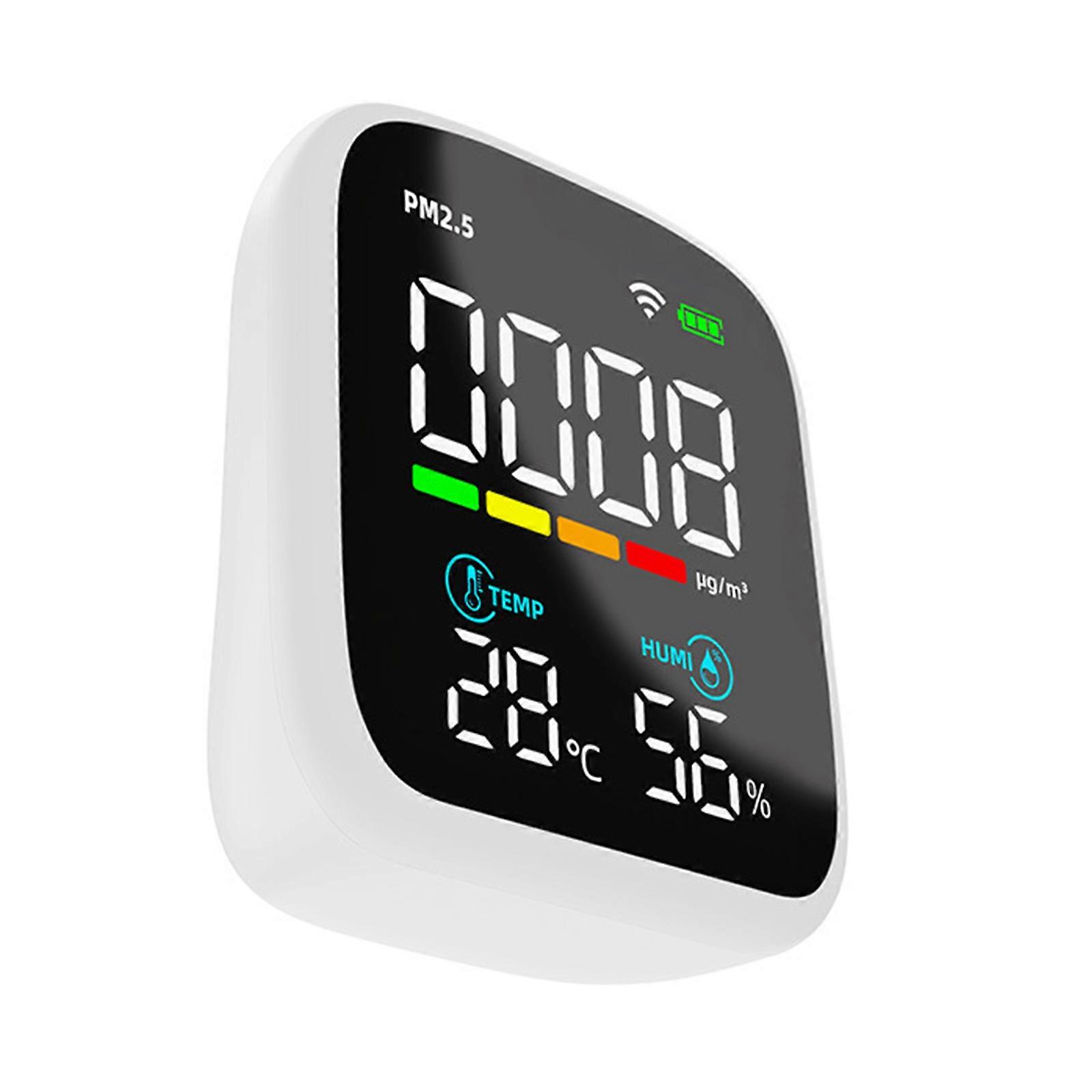 Air Quality Monitor Temperature & Relative Humidity Meter USB Chraging Air Quality Meter for Household Office Gym