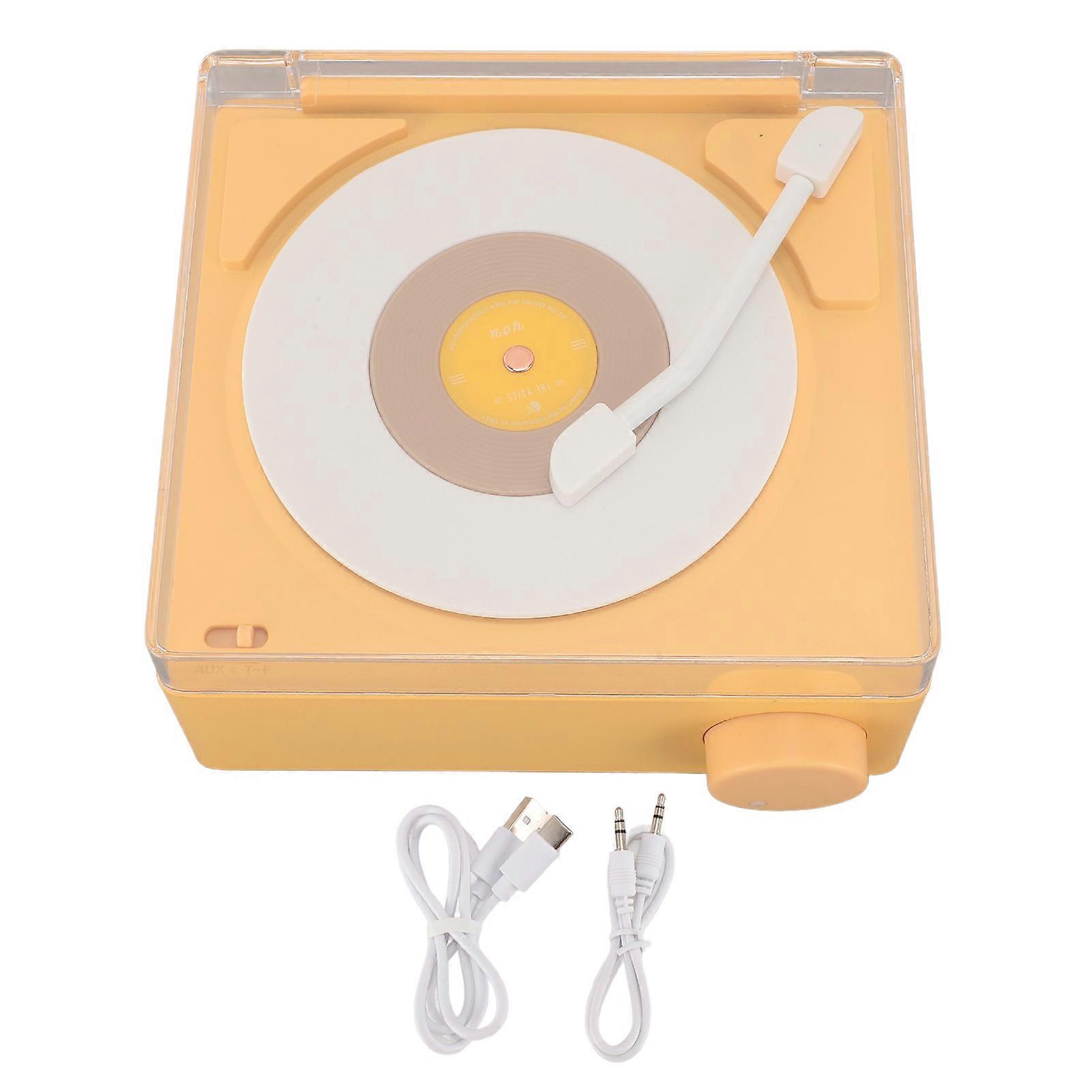 Retro Bluetooth Speaker Alarm Clock with Clear Stereo Sound for Bedroom and Home Yellow