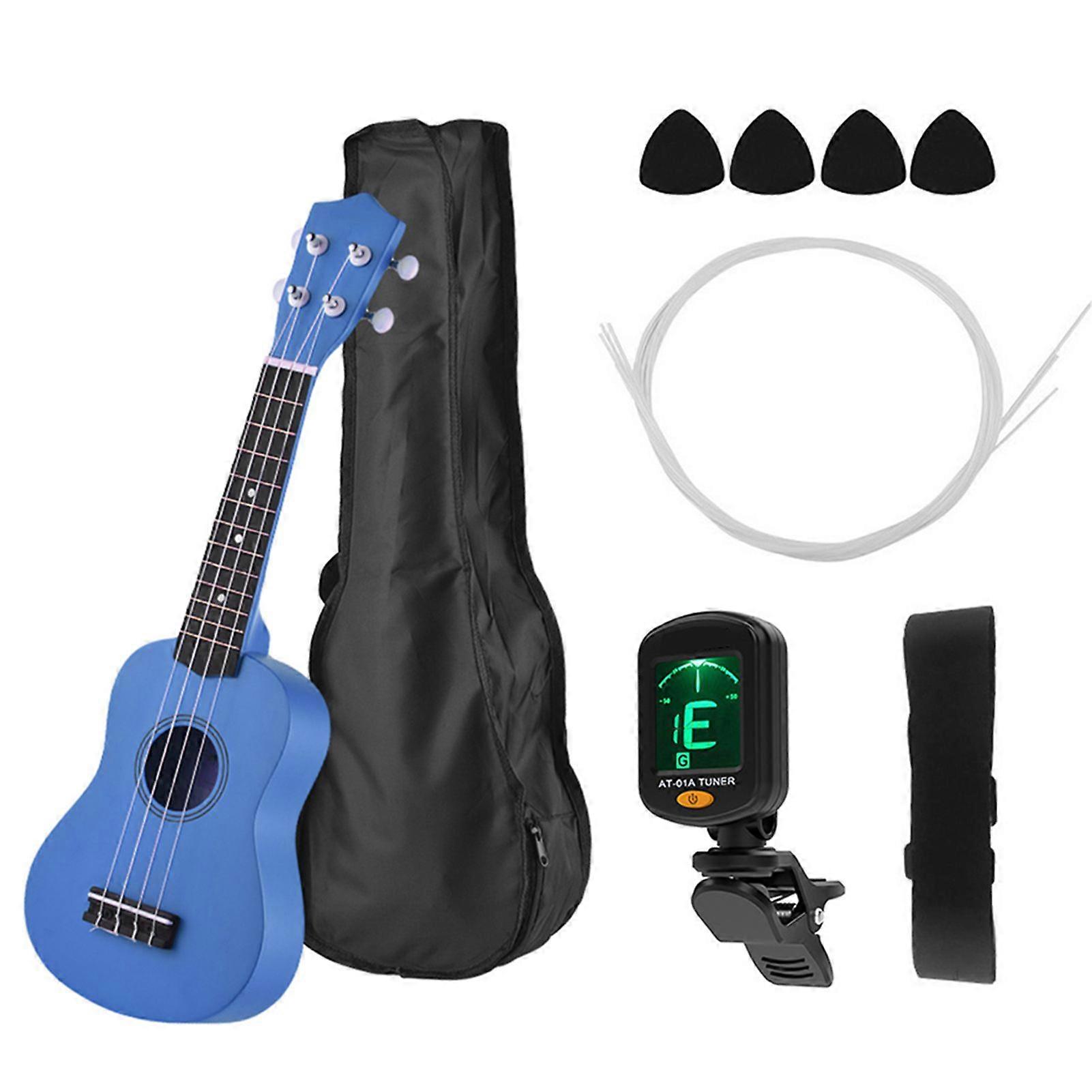 21 Inch Colored Acoustic Soprano Ukulele Ukelele Uke Kit Basswood with Carry Bag Uke Strap Strings Picks Tuner
