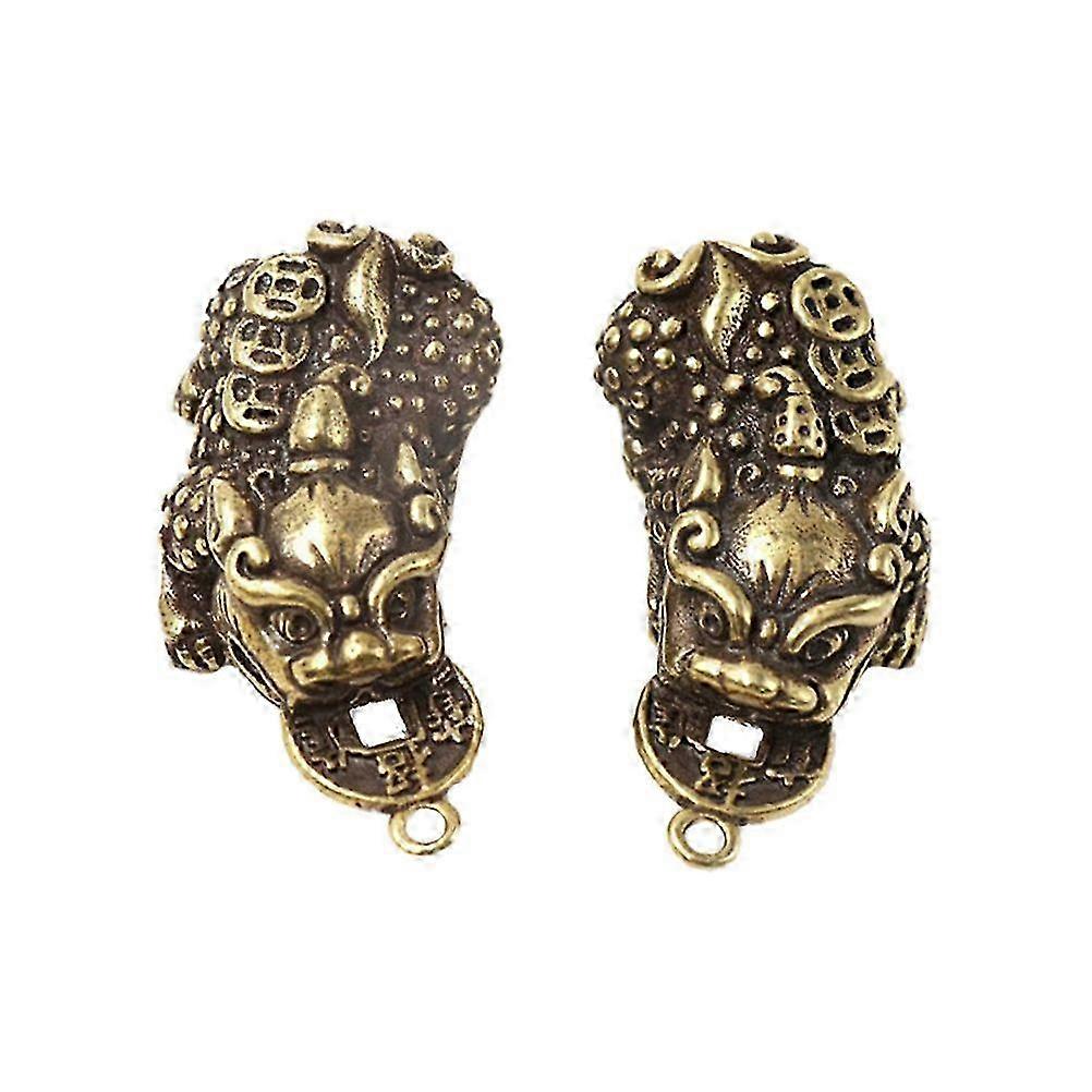 2Pcs Chinese Style Key Chain Pendant Charm Hanging Ornament for Keyring Backpack