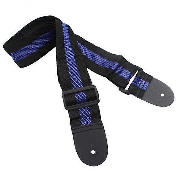 Stylish Adjustable Guitar Strap with Leather Ends - Blue