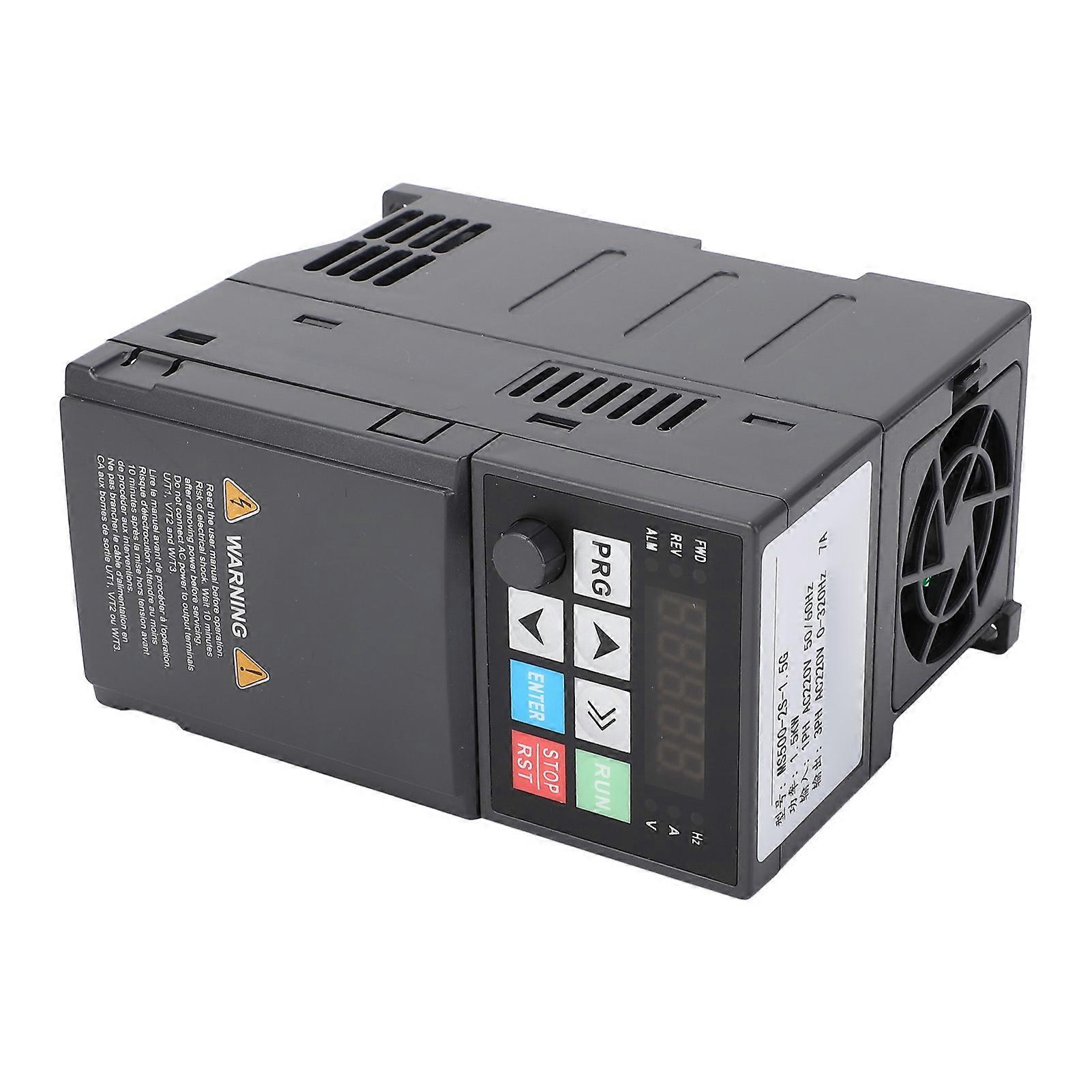 VFD Frequency Converter Digital Display 1.5KW 7A 220V Input Output Single to 3 Phase Converter