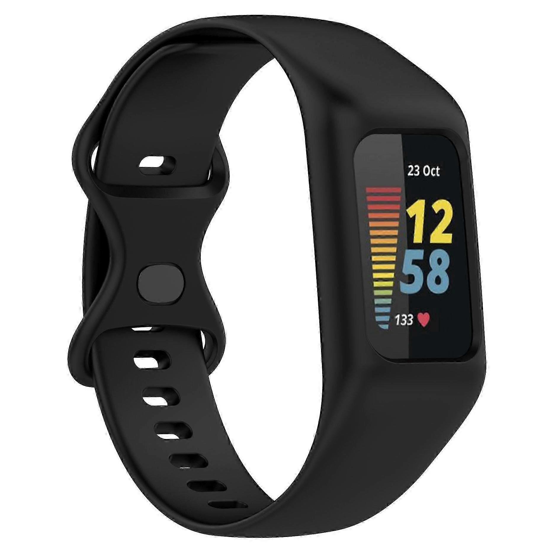 Integrate Silicone Watchband For Fitbit Charge 6/5/4/3, Watch Strap with Case Cover