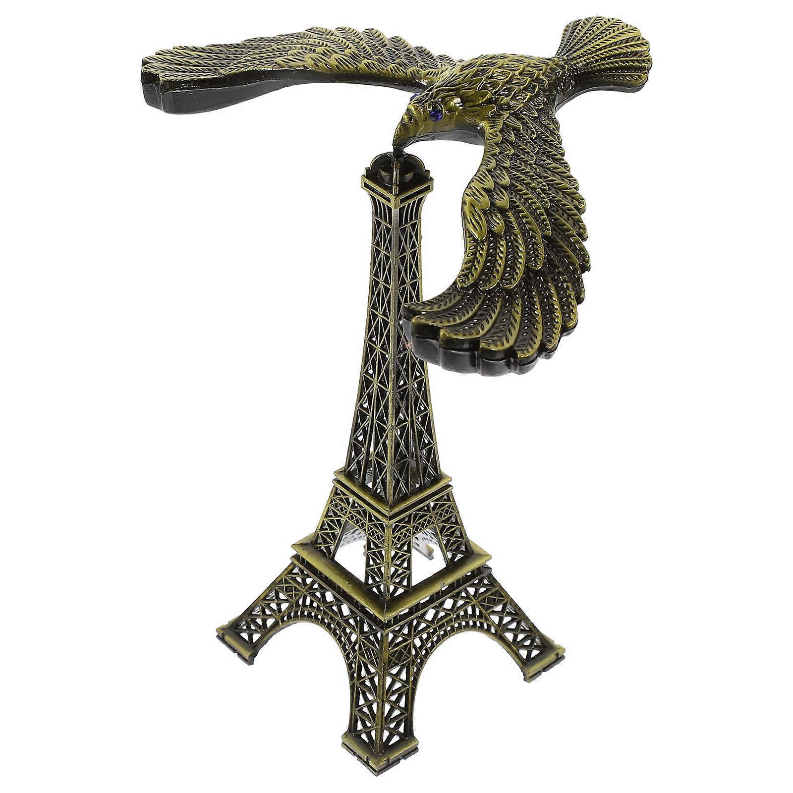 Alloy Desktop Ornament   Decorative Eagle and Eiffel Tower Balance Model   Rustic Style Tabletop Craft for Home Office Bedroom