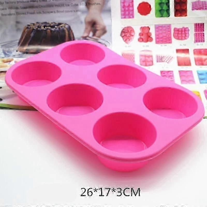 Cake Pans Molds 6 Holes Round Shape Soap Making Silicone Mold