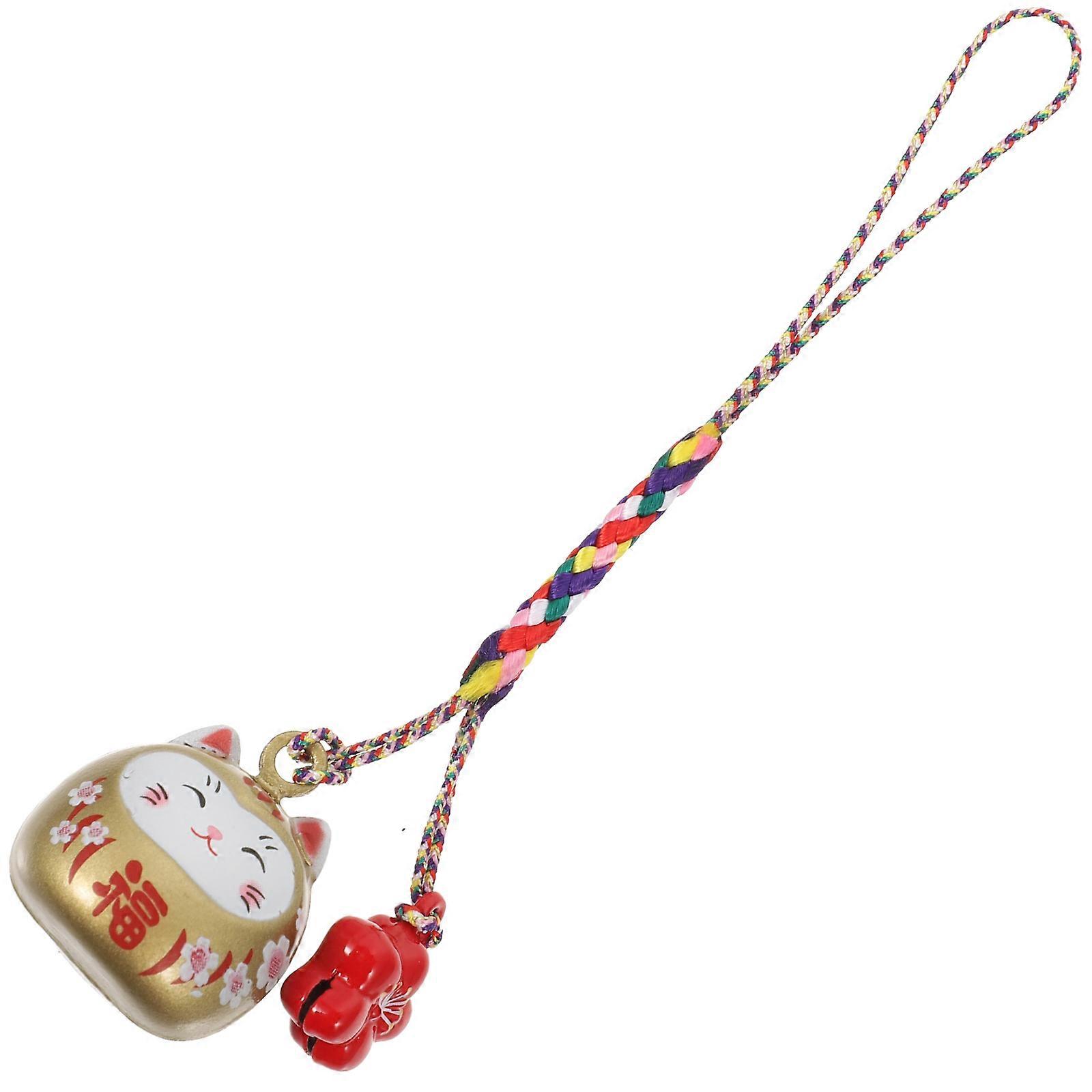 Maneki Neko Keychain Charm, Lightweight Ceramic Pendant Adding Style to Your Belongings