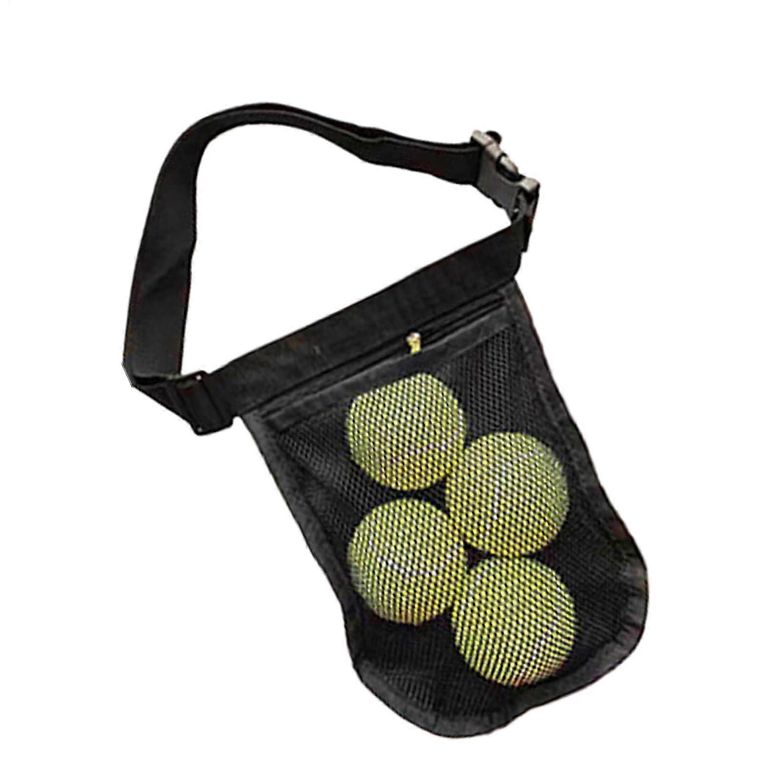 Elastic Belt for Tennis and Pickleball with Adjustable Storage Pouch for Baseball and Golf Balls - 4 Ball Capacity
