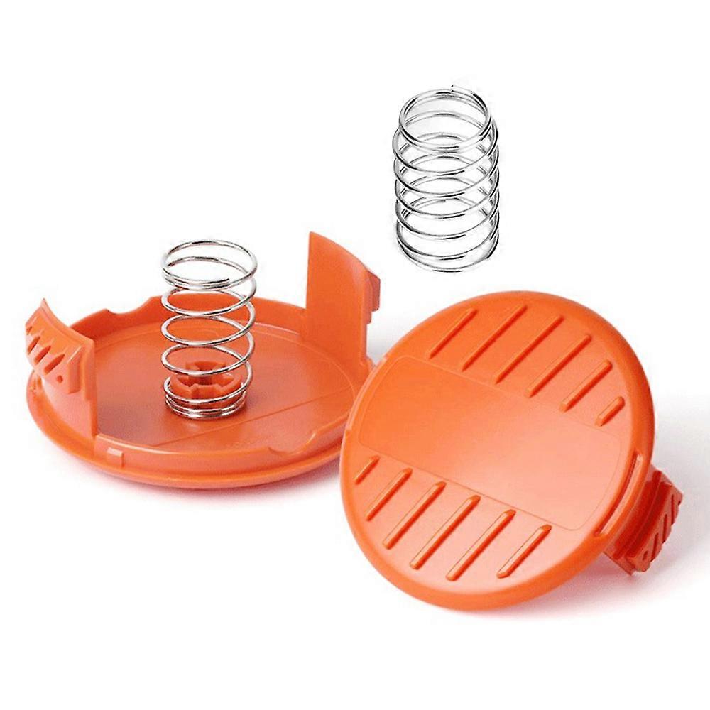 2 Spool Cap with 2 Spring for Black & Decker GH400 GH500 GH600 Lawn Mower Parts, RC-100-P