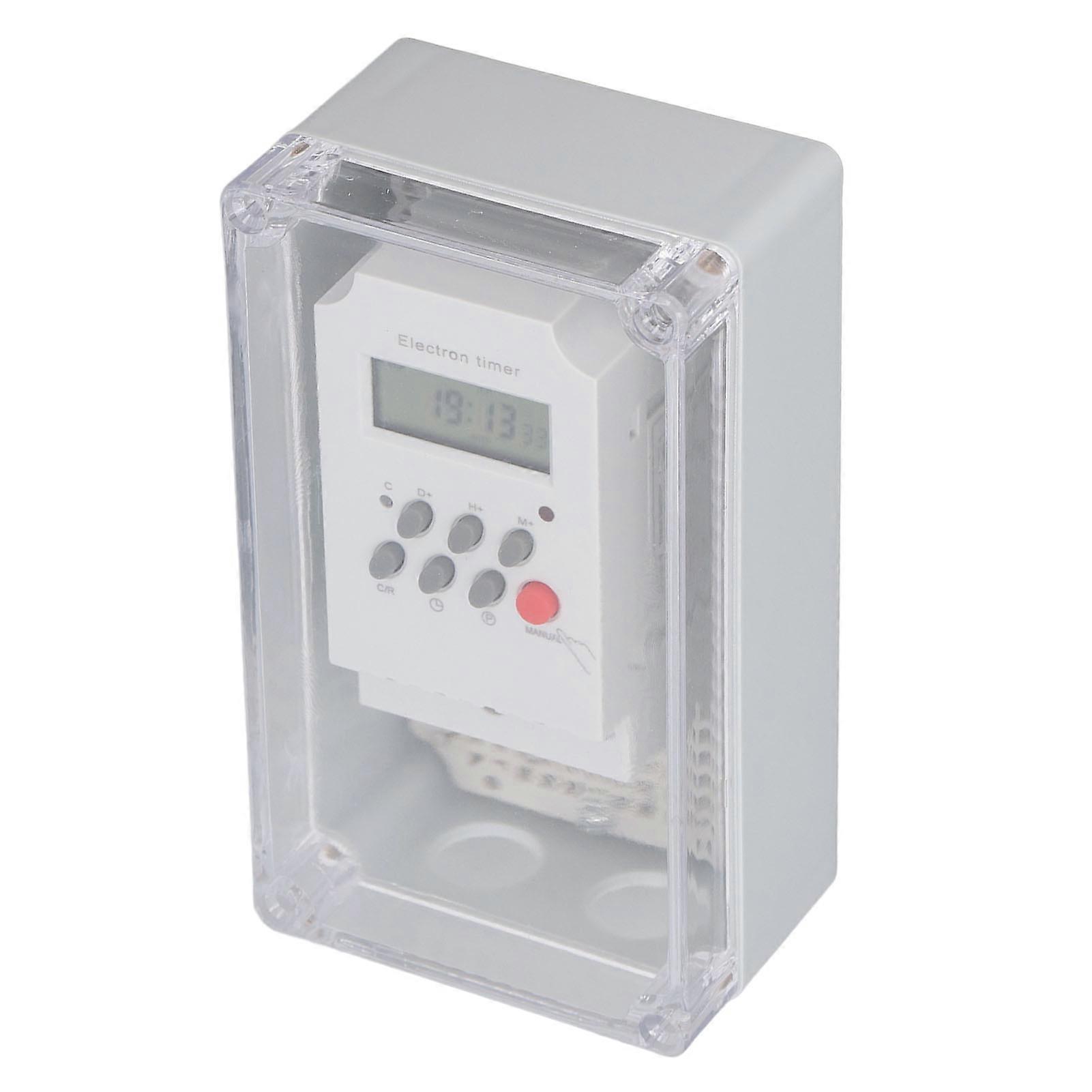 Schwimmbadpumpe Timer Wasserdichte digitale Timer-Box Programmierbarer Zeitsteuerungsschalter für Heizung Spa Motor AC 220V