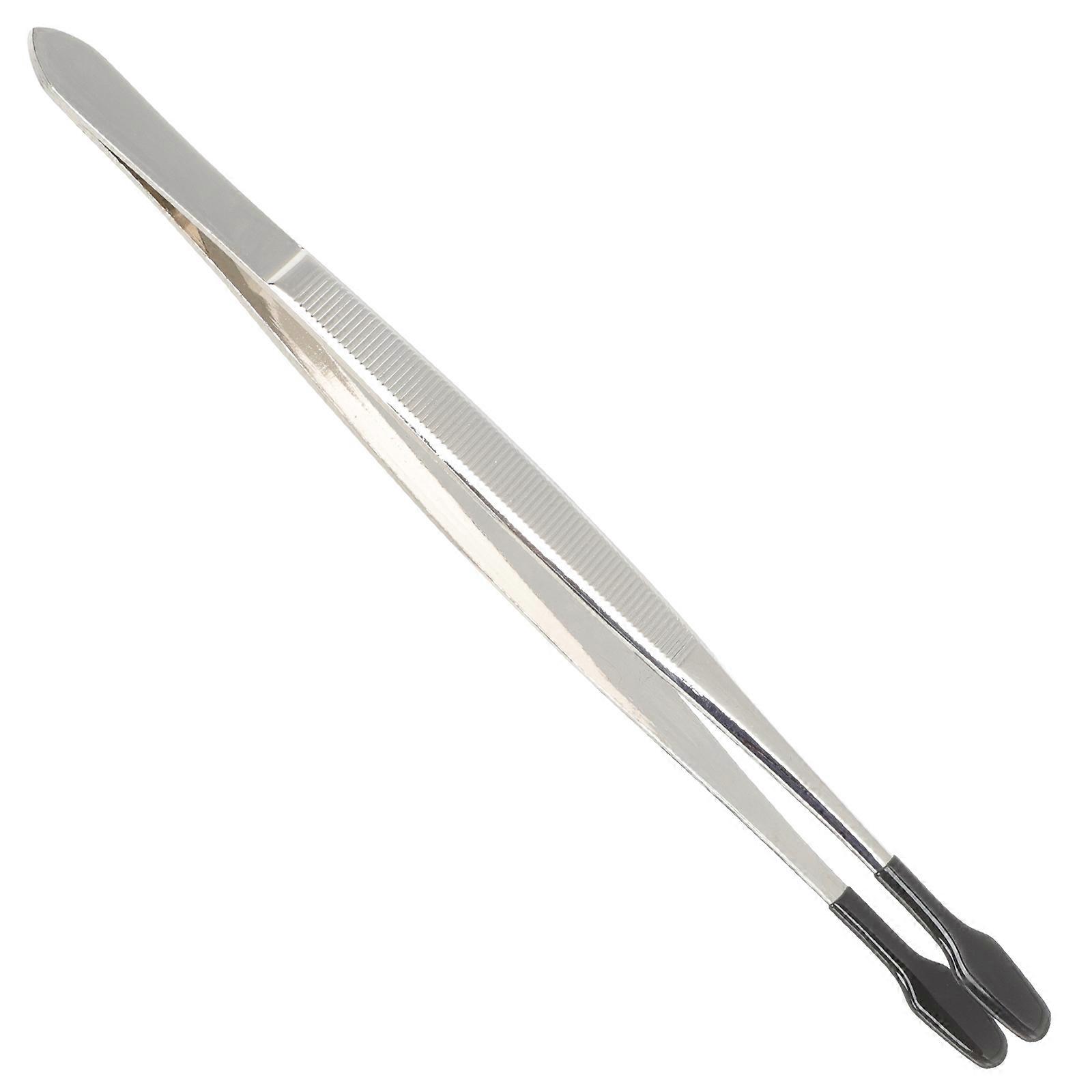 Ergonomic Rubber Coated Flat Tip Tweezers for Jewelry, Crafts, Collectibles, and Precision Handling – Non Slip Design for Stamps and Delicate Items