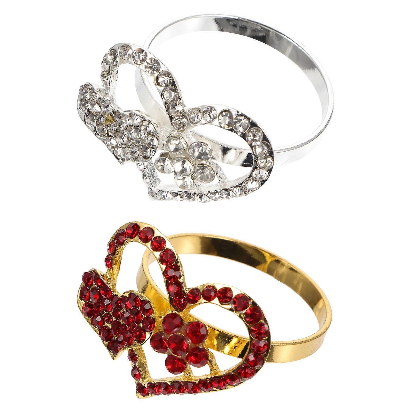 Valentine's Day Heart Napkin Rings Table Decoration Assorted Color 2Pcs