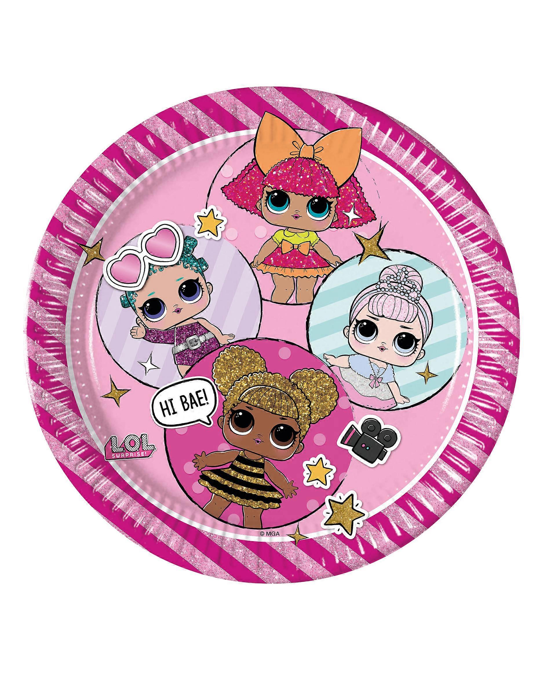 8 LOL metallic paper plates 23 cm