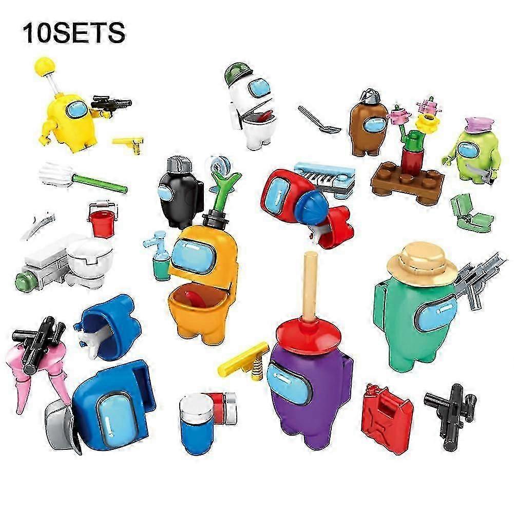 10sets DIY Game Minifigure Building Blocks Kit Space Dolls Among In Us Assemble