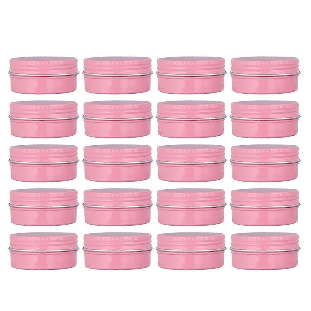 Empty Cream Jars Makeup Cosmetic Container Storage Pink 5.7x2.7x2.7cm Simple Design 20Set