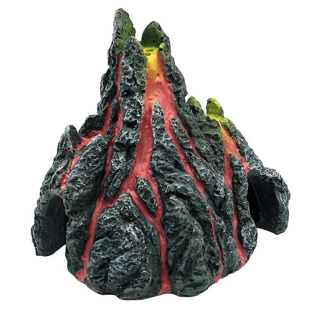 Multi Resin Volcano Ornament for Fish Tank Decoration and Home Office Use 1 Pc