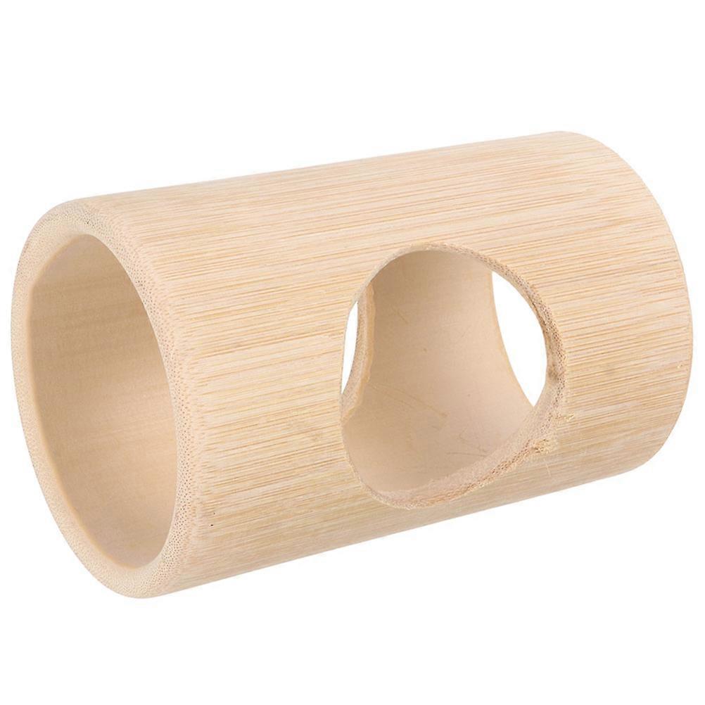 Hamster Tunnel Toy Bamboo Hamster Hideout Indoor Play 12x8cm Exploring Mice 1Pack