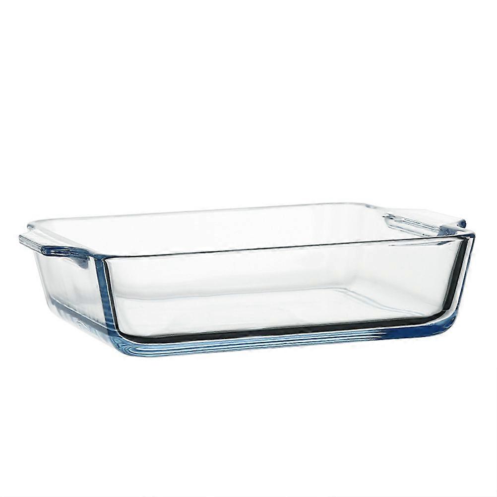 Baking Tray Pizza Baking Pan Home Use Rectangular Tempered Glass Easy Cleaning 1Pcs