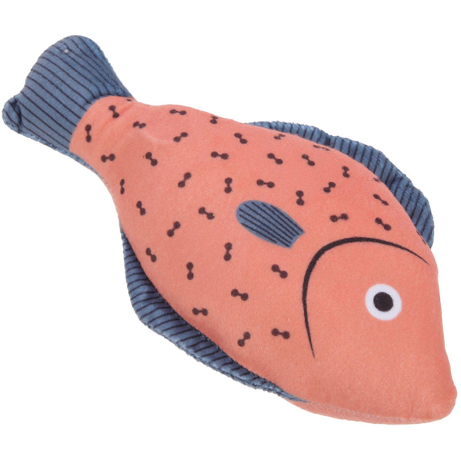 Fish-Shaped Cat Toy Plush Interactive Chewing Toy Kitten Pet Toy Hunting Instinct Stimulation Pink 20x10cm 1Pcs