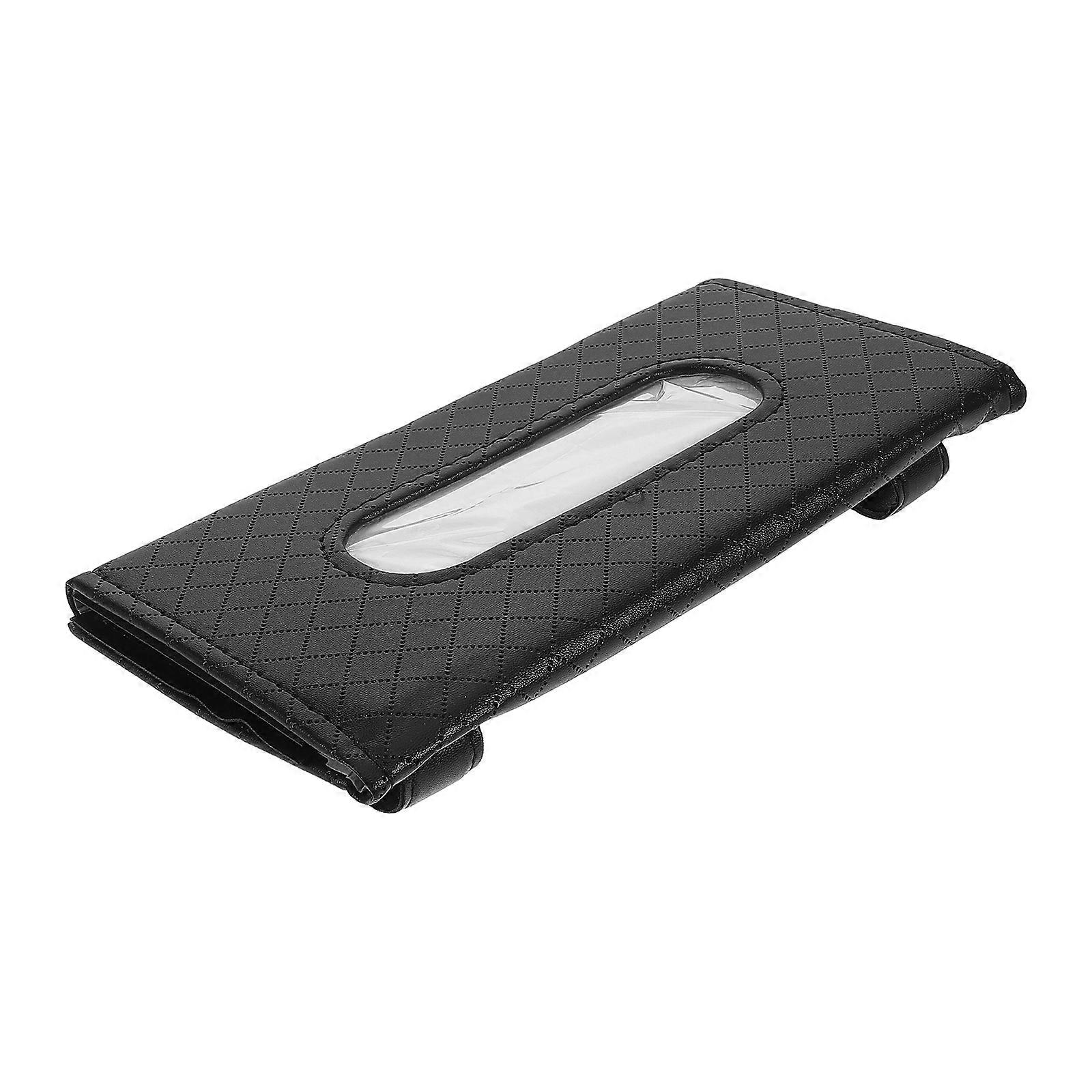 Car Tissue Holder Compact Minimalist Design Easy Access Space Saving For Drivers Black 21.80X12.50X3.50CM 1Set
