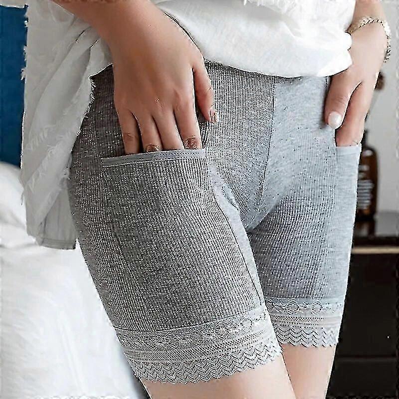 ポケットショーツ付きシームレス下着女性用安全パンツレース付きレディースショーツプラス女性用ビッグサイズ安全パンツ