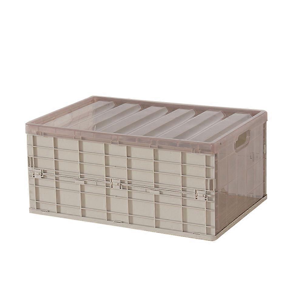 Small Plastic Box Organizer Portable Foldable Home Wardrobe Storage Khaki S 1Set