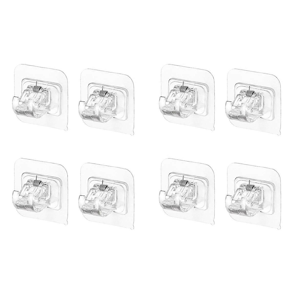 No Drill Curtain Rod Brackets Set, 2PCS Adhesive Curtain Rod Holders
