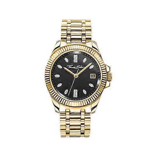 Divine Gold-Coloured Black Face Women's Watch WA0431-291-207