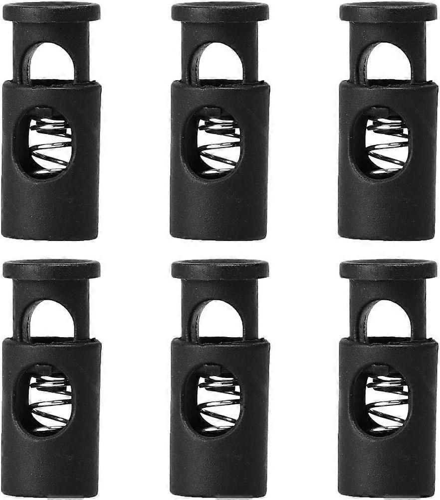 Pack of 6 Drawstring Toggles, Plastic Spring Buckle
