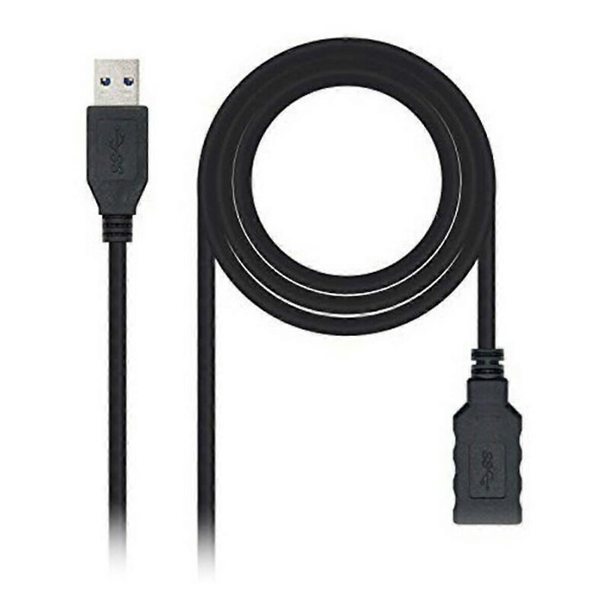 USB 3.0 A to USB A Cable NANOCABLE 10.01.0902BK 2 m Black