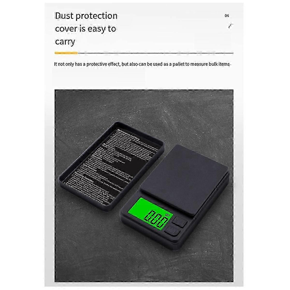 High Precision 0.01g Mini Electronic Jewelry Scale with Tare Function 7 Units-JC