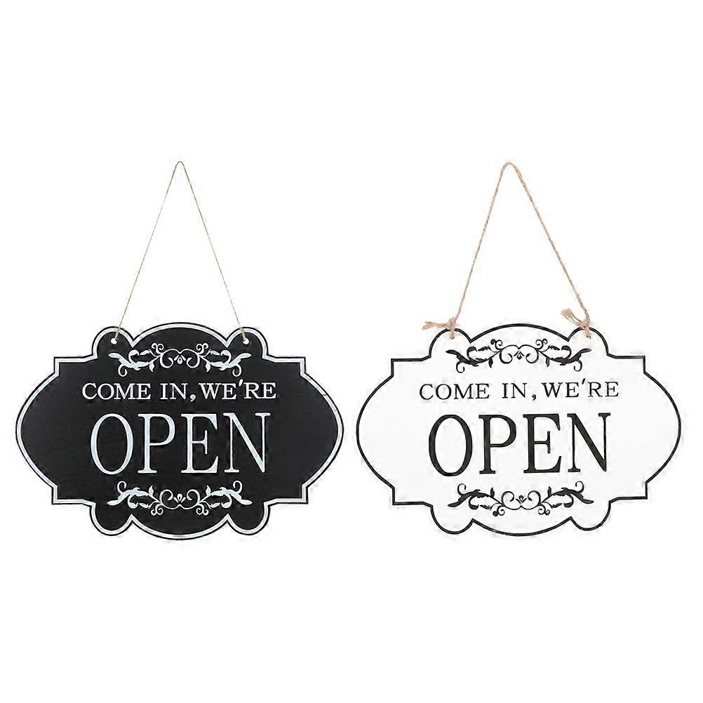 Bathroom Signs For Home Open Closed Sign Business Status Indicator Commercial Use 17x78inch Black Rectangular 2Pcs