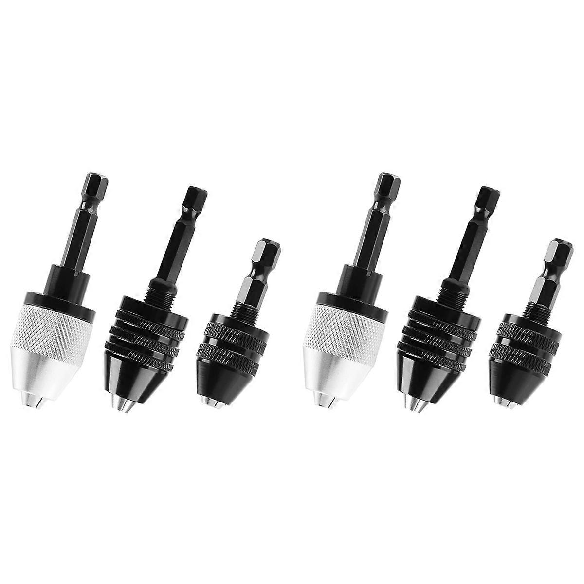 3PCS 1/4 Inch Hex Shank Keyless Drill Chuck Impact Drills Bits