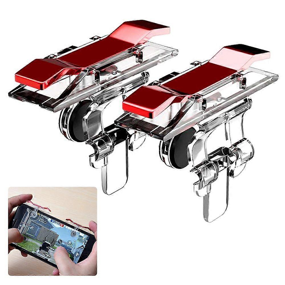 E9 2Pcs Mobile Phone Game Joystick Controller for PUBG STG FPS TPS Fire Button Shooting Game Aim Button (ABS+Electroplating)