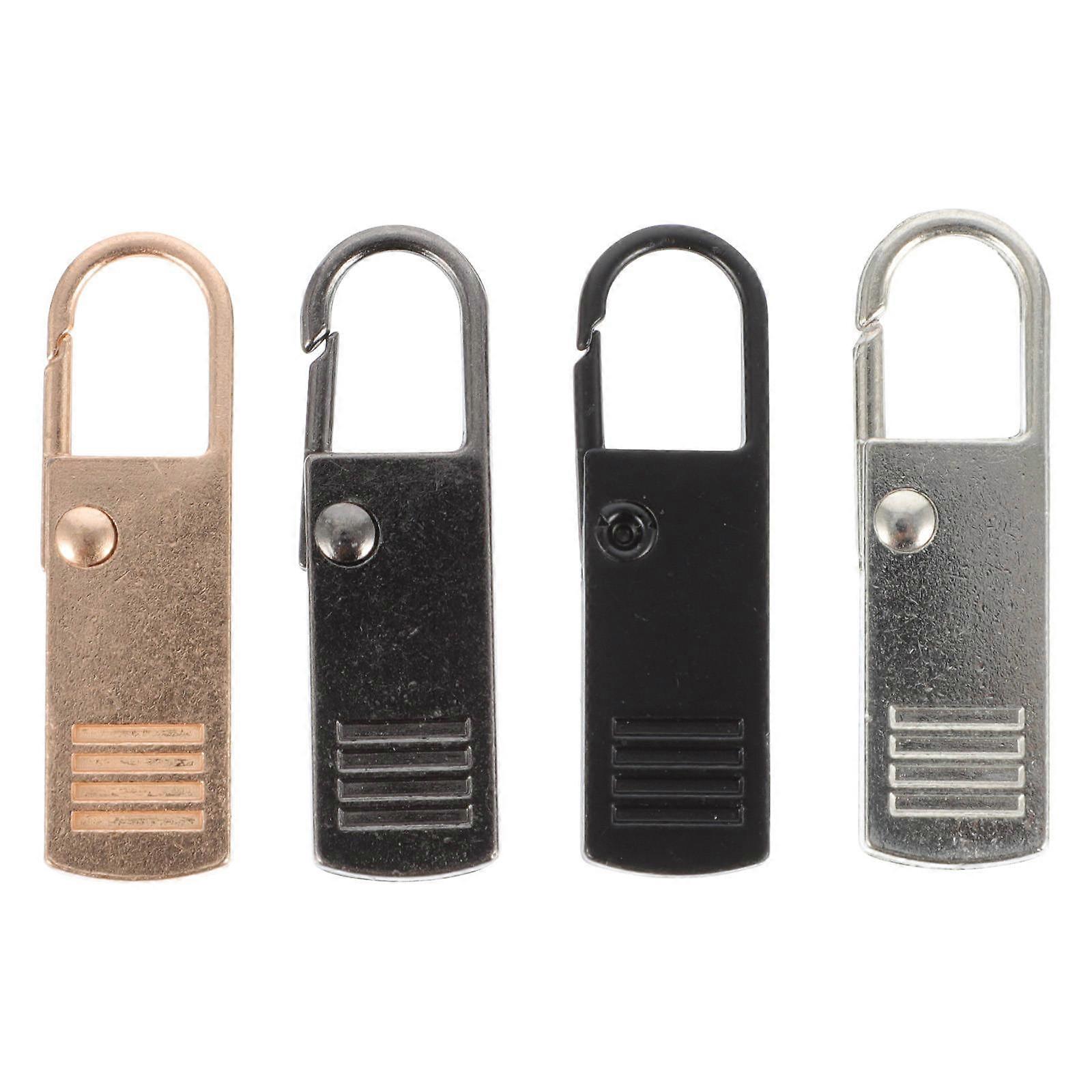 Zipper Ends Pull Metal Zipper Handles Repair for Bags and DIY Crafts 4Set
