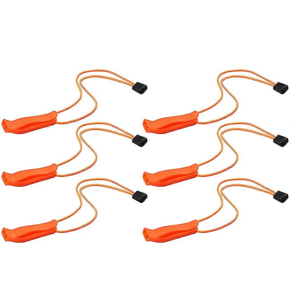 Outdoor Whistle Warning Whistle For Sports Field Emergency Situations Orange 7.50X2.00X0.60cm 6Pcs