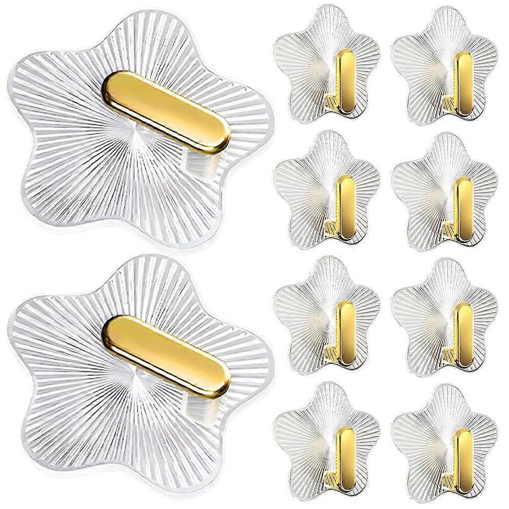 Small Wall Hooks For Hanging Star Design Style No Drilling Required 10Pcs