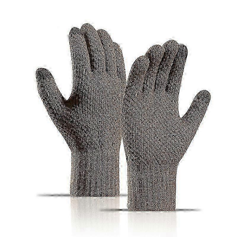 Men's Winter Snow Gloves Windproof Warm Thick Knit Thermal Wool
