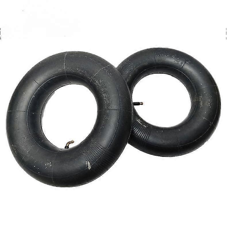 Set of 2 Replacement Inner Tubes with Angled Valve Stem for Hand Trucks, Lawn Mowers, Garden Trailers, and Wheelbarrows Suitable for Various