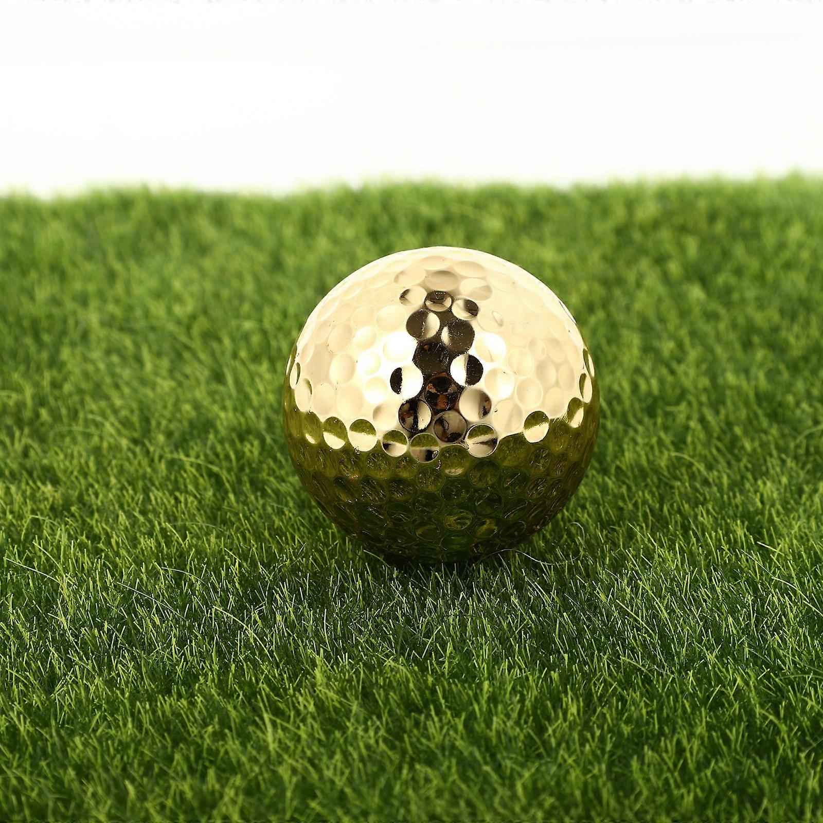 Golfing Practice Balls Creative Golden Durable Sports Training Balls 1Set