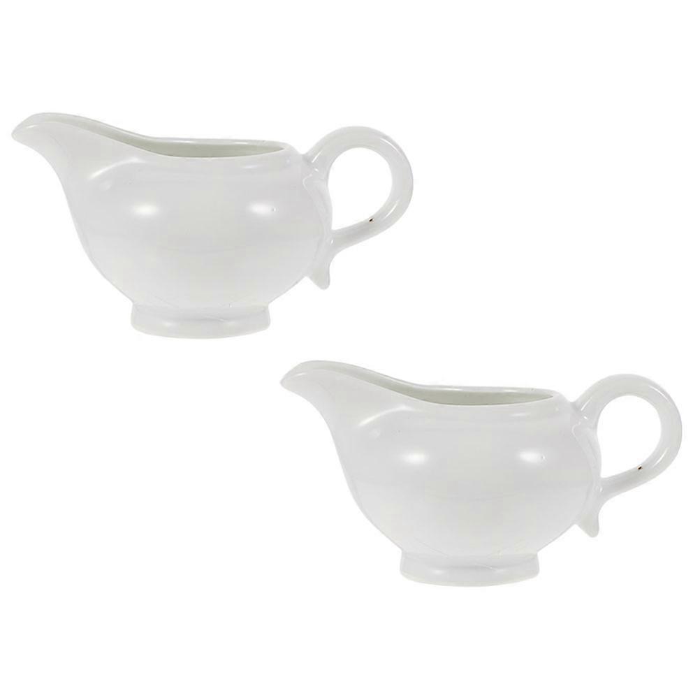 Ceramic Gravy Boat For Coffee Frothing And Storage 12.5X8X5.5cm 2Pcs
