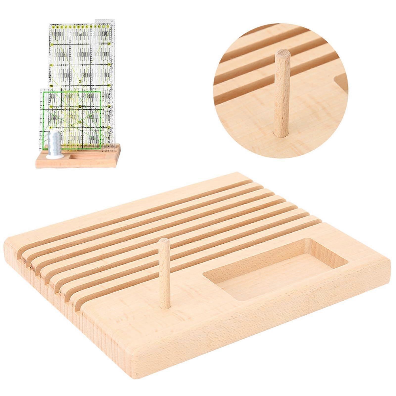 patchwork bobbin needles, beechwood, quilt ruler stand for sewing rulers