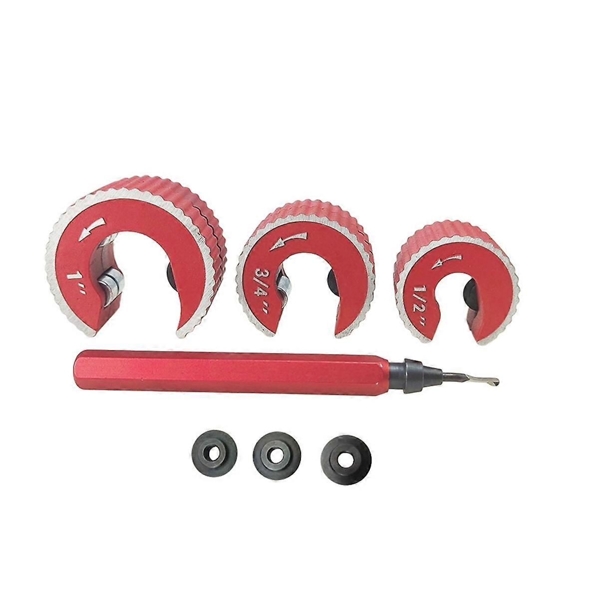 Copper Tubing Cutter Set Copper Pipe Cutter Tool,Include 3pcs 1/2-1in.Cutters,1pc Trimming Knife,3