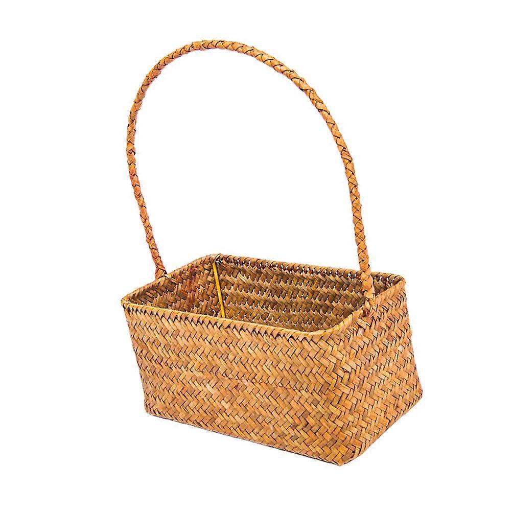 Planter Baskets Flower Pot Basket Wicker Material for Garden Use 12.8x9.8x5.9in Handmade 1 Pc