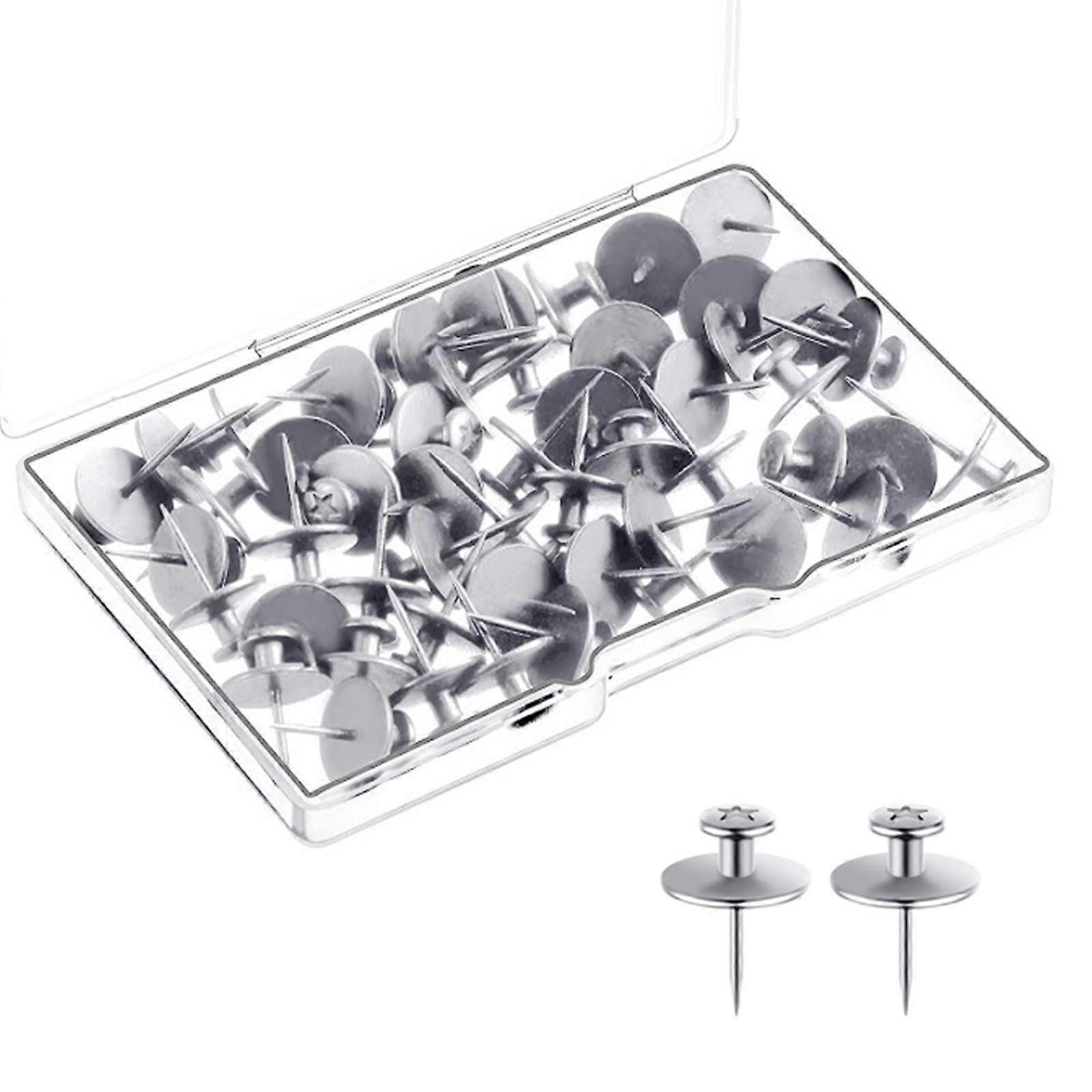 Metal Push Pins, 30-Piece Set, Card Pins for Cork Board, Sewing Needles for Fabric and Clothing